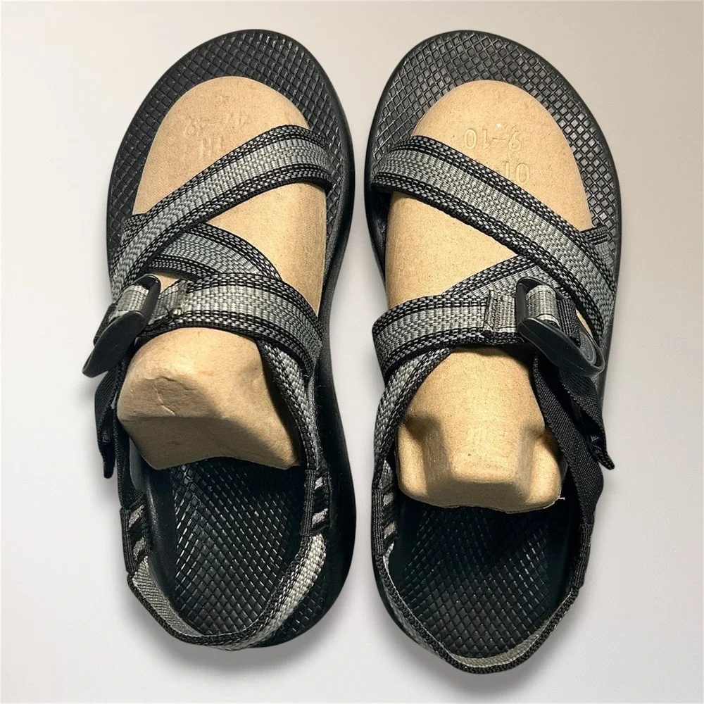 Chaco Z1 Classic Mens 9 Sport Sandals Black Grey‎ Adjustable Straps Hiking Water